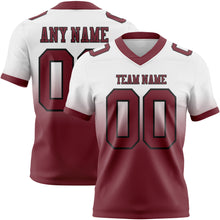 Charger l'image dans la galerie, Custom White Burgundy-Black Authentic Fade Fashion Football Jersey
