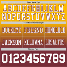 Load image into Gallery viewer, Custom Gold White-Burgundy Authentic Fade Fashion Football Jersey