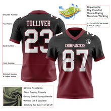 Laden Sie das Bild in den Galerie-Viewer, Custom Black White-Burgundy Authentic Fade Fashion Football Jersey