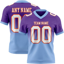 Загрузить изображение в средство просмотра галереи, Custom Purple White Light Blue-Orange Authentic Fade Fashion Football Jersey