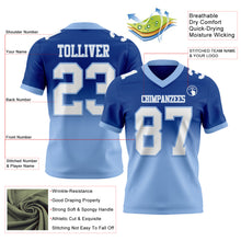 Load image into Gallery viewer, Custom Royal White-Light Blue Authentic Fade Fashion Football Jersey