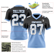 Load image into Gallery viewer, Custom Black White-Light Blue Authentic Fade Fashion Football Jersey