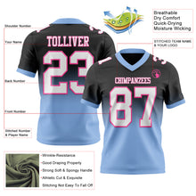 Laden Sie das Bild in den Galerie-Viewer, Custom Black White Light Blue-Pink Authentic Fade Fashion Football Jersey