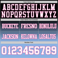 Laden Sie das Bild in den Galerie-Viewer, Custom Black White Light Blue-Pink Authentic Fade Fashion Football Jersey