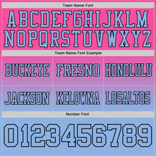 Load image into Gallery viewer, Custom Pink Light Blue-Black Authentic Fade Fashion Football Jersey