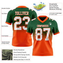 Load image into Gallery viewer, Custom Green White-Orange Authentic Fade Fashion Football Jersey