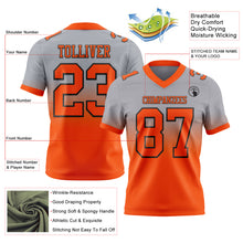 Загрузить изображение в средство просмотра галереи, Custom Gray Orange-Black Authentic Fade Fashion Football Jersey