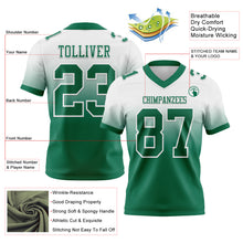 Load image into Gallery viewer, Custom White Kelly Green Authentic Fade Fashion Football Jersey