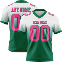 Load image into Gallery viewer, Custom White Pink-Kelly Green Authentic Fade Fashion Football Jersey