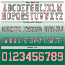 Load image into Gallery viewer, Custom White Medium Pink-Kelly Green Authentic Fade Fashion Football Jersey