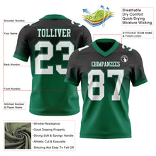 Load image into Gallery viewer, Custom Black White-Kelly Green Authentic Fade Fashion Football Jersey