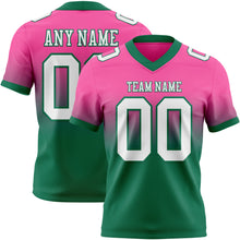 Загрузить изображение в средство просмотра галереи, Custom Pink White-Kelly Green Authentic Fade Fashion Football Jersey