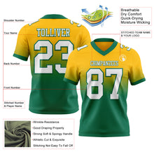 Load image into Gallery viewer, Custom Gold White-Kelly Green Authentic Fade Fashion Football Jersey