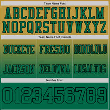 Load image into Gallery viewer, Custom Old Gold Kelly Green-Black Authentic Fade Fashion Football Jersey