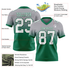 Charger l'image dans la galerie, Custom Gray White-Kelly Green Authentic Fade Fashion Football Jersey