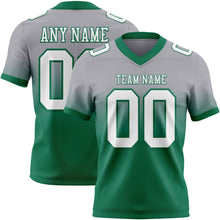 Charger l'image dans la galerie, Custom Gray White-Kelly Green Authentic Fade Fashion Football Jersey