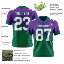 Загрузить изображение в средство просмотра галереи, Custom Purple White-Kelly Green Authentic Fade Fashion Football Jersey