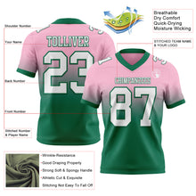 Load image into Gallery viewer, Custom Light Pink White-Kelly Green Authentic Fade Fashion Football Jersey