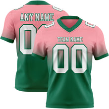 Load image into Gallery viewer, Custom Medium Pink White-Kelly Green Authentic Fade Fashion Football Jersey