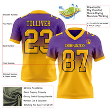 Charger l'image dans la galerie, Custom Purple Gold-Black Authentic Fade Fashion Football Jersey