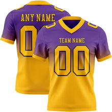 Charger l'image dans la galerie, Custom Purple Gold-Black Authentic Fade Fashion Football Jersey