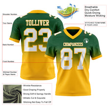 Load image into Gallery viewer, Custom Green White-Gold Authentic Fade Fashion Football Jersey