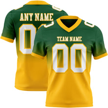 Load image into Gallery viewer, Custom Green White-Gold Authentic Fade Fashion Football Jersey