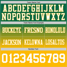 Load image into Gallery viewer, Custom Kelly Green White-Gold Authentic Fade Fashion Football Jersey