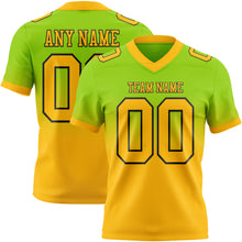Laden Sie das Bild in den Galerie-Viewer, Custom Neon Green Gold-Black Authentic Fade Fashion Football Jersey