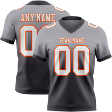 Charger l'image dans la galerie, Custom Gray White Steel Gray-Orange Authentic Fade Fashion Football Jersey