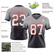 Charger l'image dans la galerie, Custom Gray White Steel Gray-Red Authentic Fade Fashion Football Jersey
