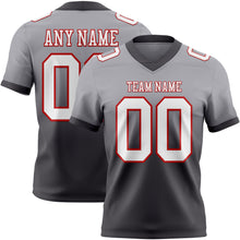 Charger l'image dans la galerie, Custom Gray White Steel Gray-Red Authentic Fade Fashion Football Jersey