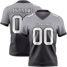 Laden Sie das Bild in den Galerie-Viewer, Custom Gray White Steel Gray-Black Authentic Fade Fashion Football Jersey