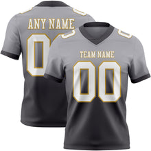 Charger l'image dans la galerie, Custom Gray White Steel Gray-Old Gold Authentic Fade Fashion Football Jersey