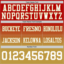 Load image into Gallery viewer, Custom Red White-Old Gold Authentic Fade Fashion Football Jersey