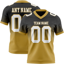 Load image into Gallery viewer, Custom Black White-Old Gold Authentic Fade Fashion Football Jersey