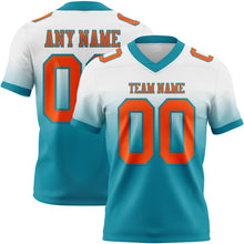 Загрузить изображение в средство просмотра галереи, Custom White Orange-Teal Authentic Fade Fashion Football Jersey
