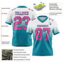 Загрузить изображение в средство просмотра галереи, Custom White Pink-Teal Authentic Fade Fashion Football Jersey