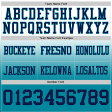 Load image into Gallery viewer, Custom White Navy-Teal Authentic Fade Fashion Football Jersey