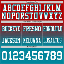 Load image into Gallery viewer, Custom Red White-Teal Authentic Fade Fashion Football Jersey