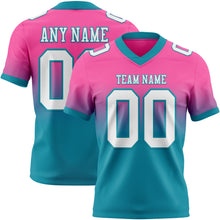 Загрузить изображение в средство просмотра галереи, Custom Pink White-Teal Authentic Fade Fashion Football Jersey