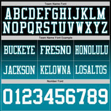 Load image into Gallery viewer, Custom Black White-Teal Authentic Fade Fashion Football Jersey