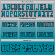 Load image into Gallery viewer, Custom Gray Teal-Black Authentic Fade Fashion Football Jersey