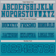 Load image into Gallery viewer, Custom Gray Teal-Navy Authentic Fade Fashion Football Jersey