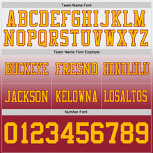 Load image into Gallery viewer, Custom White Gold-Cardinal Authentic Fade Fashion Football Jersey