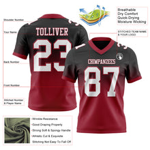 Load image into Gallery viewer, Custom Black White-Cardinal Authentic Fade Fashion Football Jersey