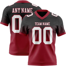 Load image into Gallery viewer, Custom Black White-Cardinal Authentic Fade Fashion Football Jersey
