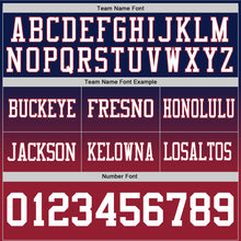 Load image into Gallery viewer, Custom Navy White-Cardinal Authentic Fade Fashion Football Jersey