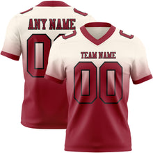 Load image into Gallery viewer, Custom Cream Cardinal-Black Authentic Fade Fashion Football Jersey