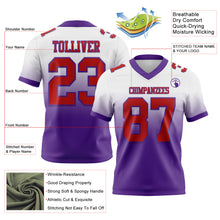 Load image into Gallery viewer, Custom White Red-Purple Authentic Fade Fashion Football Jersey